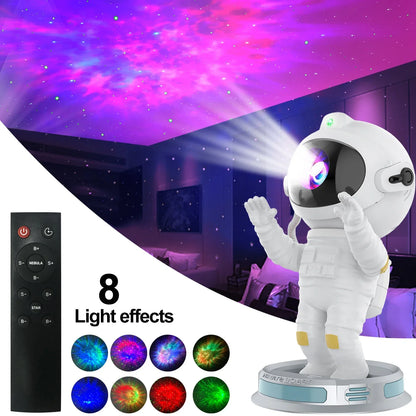 DecorBites™ Galaxy Astronaut Starry Projector Night Light for Bedroom Kids Gift