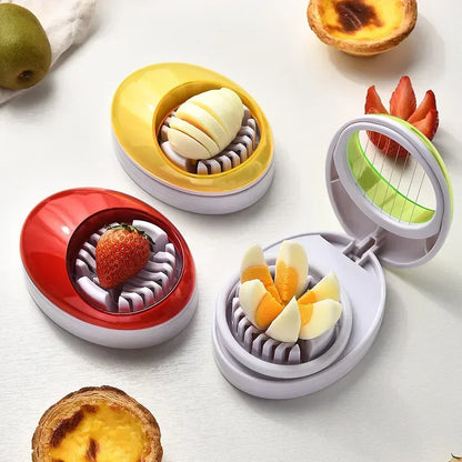 Decorbites™ Eier-Schneider Schneidemaschine Einfaches Schneiden Küchenutensil Frucht-Scheiben Lila Rein