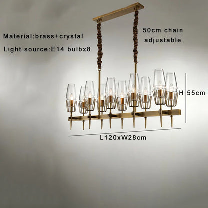Decorbites™ Kristall Messing Glas Anhängerleuchte dimmbar luxuriöse Vintage Lampe