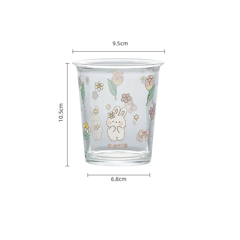 Decorbites™ Niedliches Vierfarbiges Bären-Hasen-Glas-Tee-Kaffee-Becher