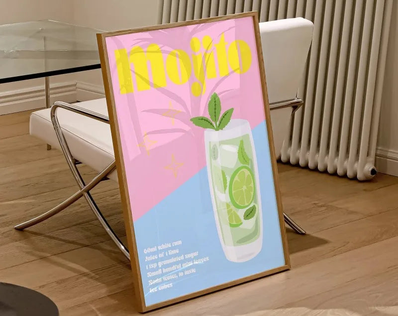 Sangria Drink Negroni Canvas Painting Club Bar Shop Home Decoration Cartoon Fruit Juice Mojito Aperol Spritz Posters and Prints