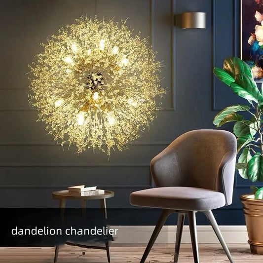 Decorbites™ Löwenzahn Gold/Chrom Kronleuchter mit Kristallen, G9 Anhängerleuchten für elegante Beleuchtung