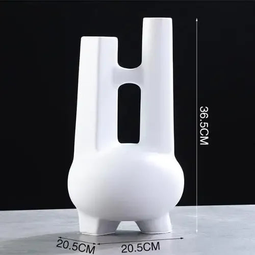 Decorbites™ Elegante gestreifte Keramikvase für TV-Schrank Handwerk Hydroponik Heimdekoration Geschenk