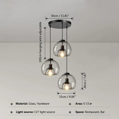 DecorBites™ Glass Ball LED Pendant Lights for Home, Office, and Restaurant Decor