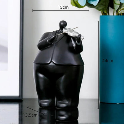 Decorbites™-Menschliche Figur-Skulptur Musikinstrument Band-Charakter Heimdekoration