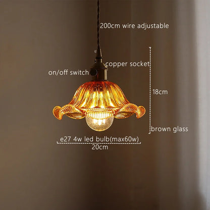 DecorBites™ Green Stripe Glass Pendant Lamp Fixture for Home Decor & Kitchen Lighting