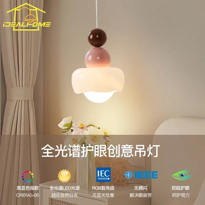 Decorbites™ Sahne-Wind-Harz/Glas-Hängeleuchten: Moderne LED E27 Hängelampe für Schlafzimmer, Bar, Kinderzimmer