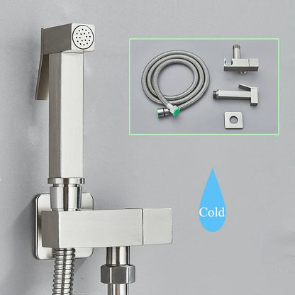 Decorbites™ Schwarze Messing-Bidetarmatur: Einhebel-Kaltwassertemperatur, Handbrause, Hygienischer Duschreiniger