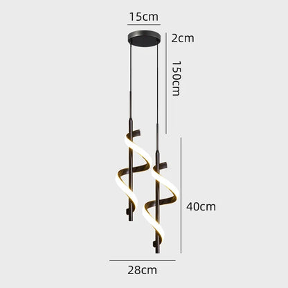 Modern Copper Pendant Light in Black and Gold