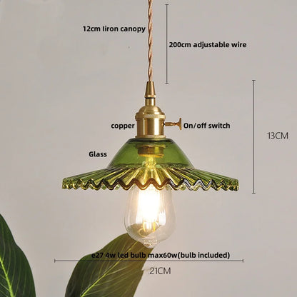 Decorbites™ Grünes Glas LED-Hängeleuchte: Nordisch Modernes Hängelicht für Esszimmer & Schlafzimmer