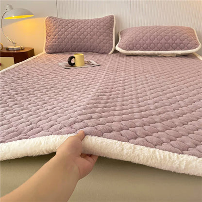 Decorbites™ antibakterielles Milchsamt-Matratzenpolster, dick und warm mit rutschfesten Gurten