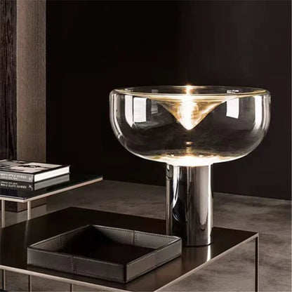 Decorbites™ Aella Tischleuchte: Elegante klare Glas-Luxus-Kunst-Schreibtischlampe für Büro, Schlafzimmer und Eingangsbereich