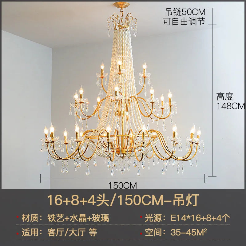 Decorbites™ Französischer Perlenkronleuchter, Elegantes Retro-Design für luxuriöse Wohnräume