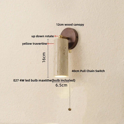 DecorBites™ Copper LED Wall Lamp: Modern Nordic Style Mirror Light with Travertine Switch