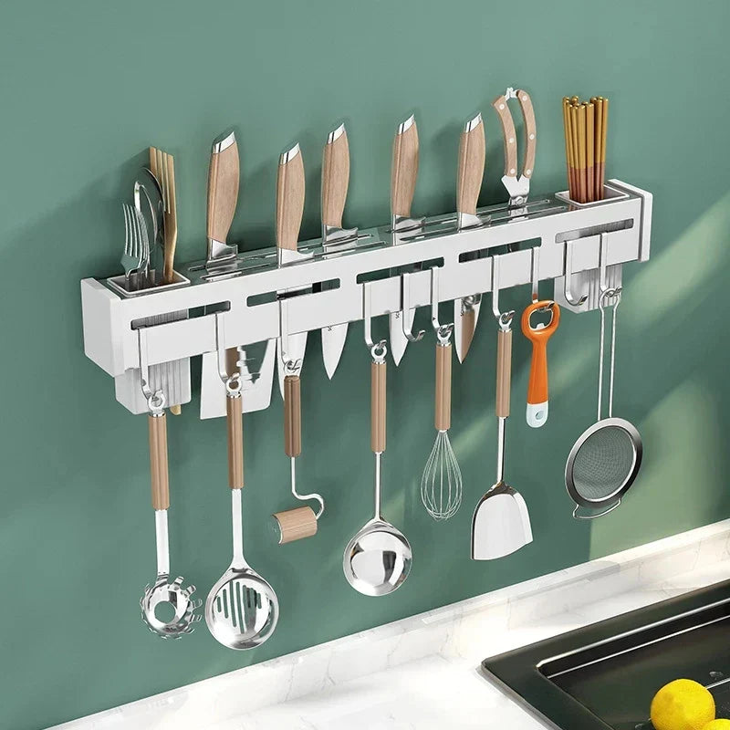 Decorbites™ Küchenorganizer: Wandmontierter Multifunktions-Aufbewahrungsrack für Messer und Stäbchen