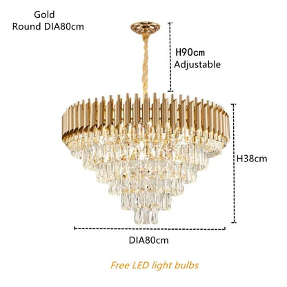Decorbites™ Gold Crystal LED-Hängeleuchte: Moderne Luxus-Suspension-Lampe für Wohnzimmer & Restaurant