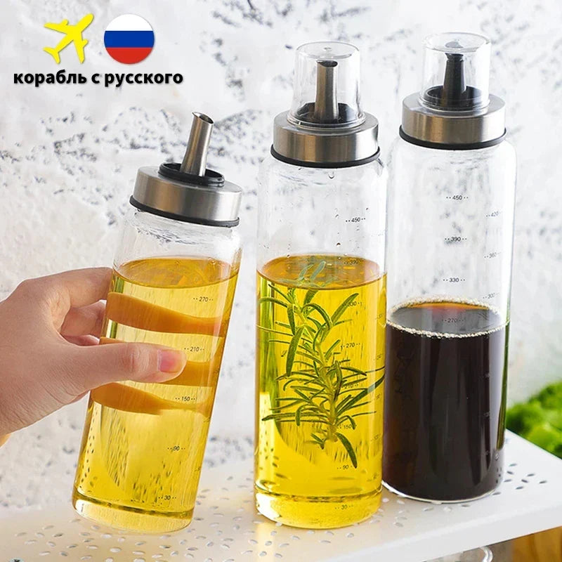 Decorbites™ Glas-Gewürz-Aufbewahrungsflasche: Robuste, auslaufsichere Küchenflasche für Öl, Sojasauce, Essig