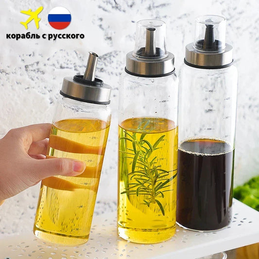 DecorBites™ Glass Seasoning Storage Bottle: Durable Leak-Proof Kitchen Jar for Oil, Soy Sauce, Vinegar