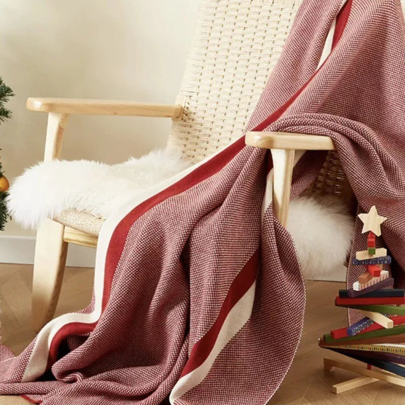 DecorBites™ Cozy Striped Knit Blanket for All Seasons