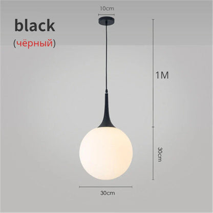 Decorbites™ Glas-Kugeln-LED-Hängeleuchten für modernes Wohnzimmer, schwarze/weiße Hornarmaturen