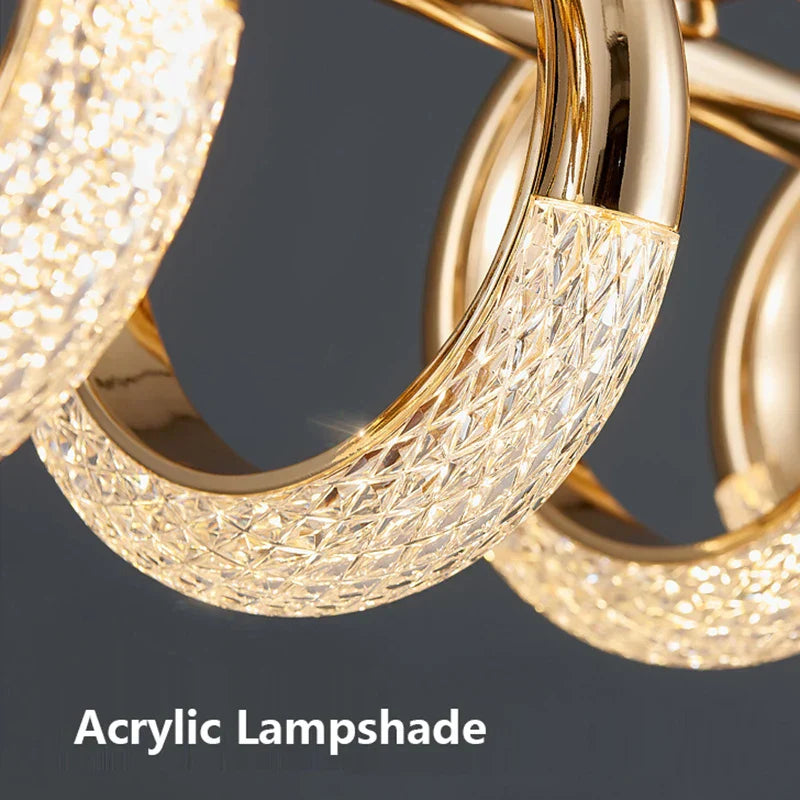 Gold Circle Ring Chandelier