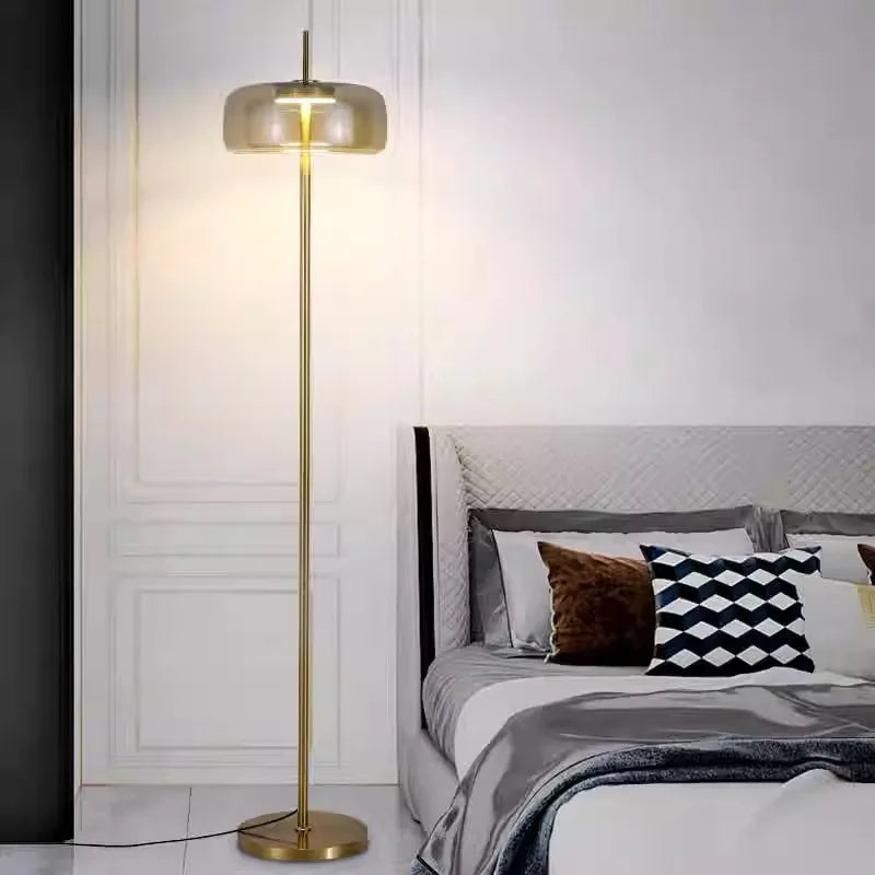 Decorbites™ Graue Glas Stehlampe: Italienisches Design Minimalistische Stehbeleuchtung für das Wohnzimmer