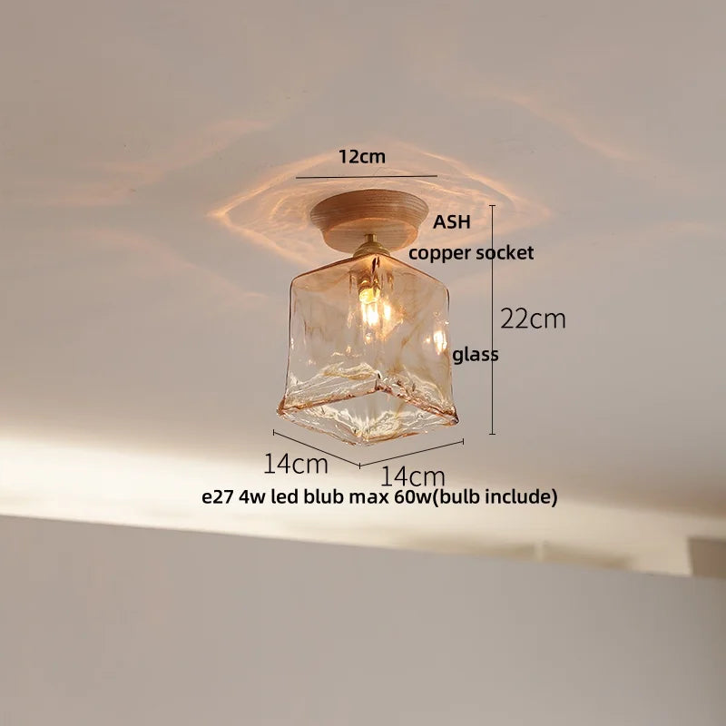 DecorBites™ Clear Glass LED Ceiling Light, Modern Nordic Bedroom Decor Ceiling Lamp