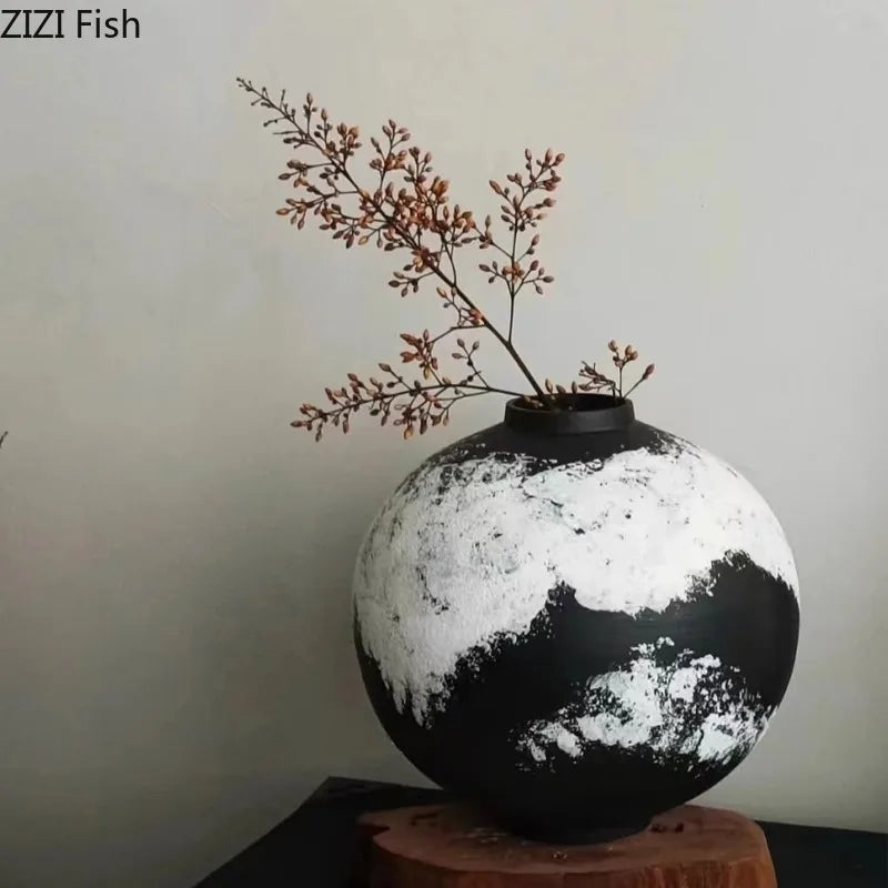 Decorbites™ Tuschemalerei Keramikvase: Blumentöpfe Schreibtischdekoration Handwerk Blumenräumliches Ästhetik