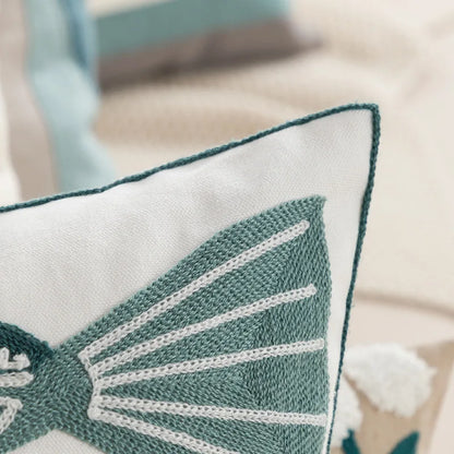 Decorbites™ Daisy Gelb Blumen Geometrisches Kissenbezug - Weiches Gemütliches Stickerei für das Wohnzimmer
