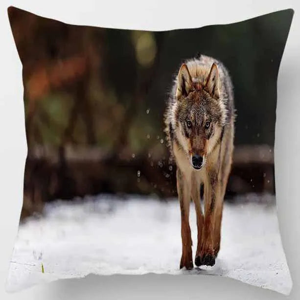 DecorBites™ Animals World Tiger Lion Pillow Case for Cute Home Decor in Sofa Living Room