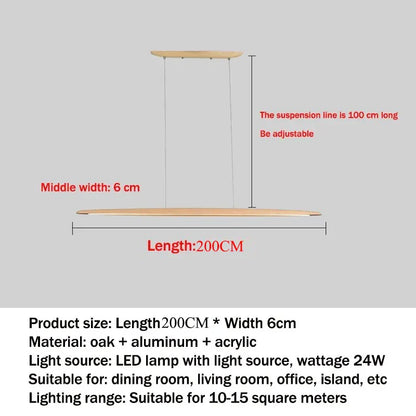Modern White Wood Linear Pendant Light