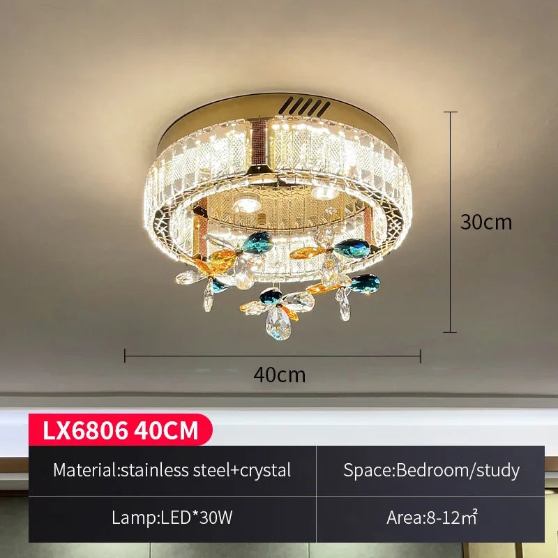 DecorBites™ Crystal Flower LED Ceiling Lamps: Modern Home Decor, Colorful Round Lights
