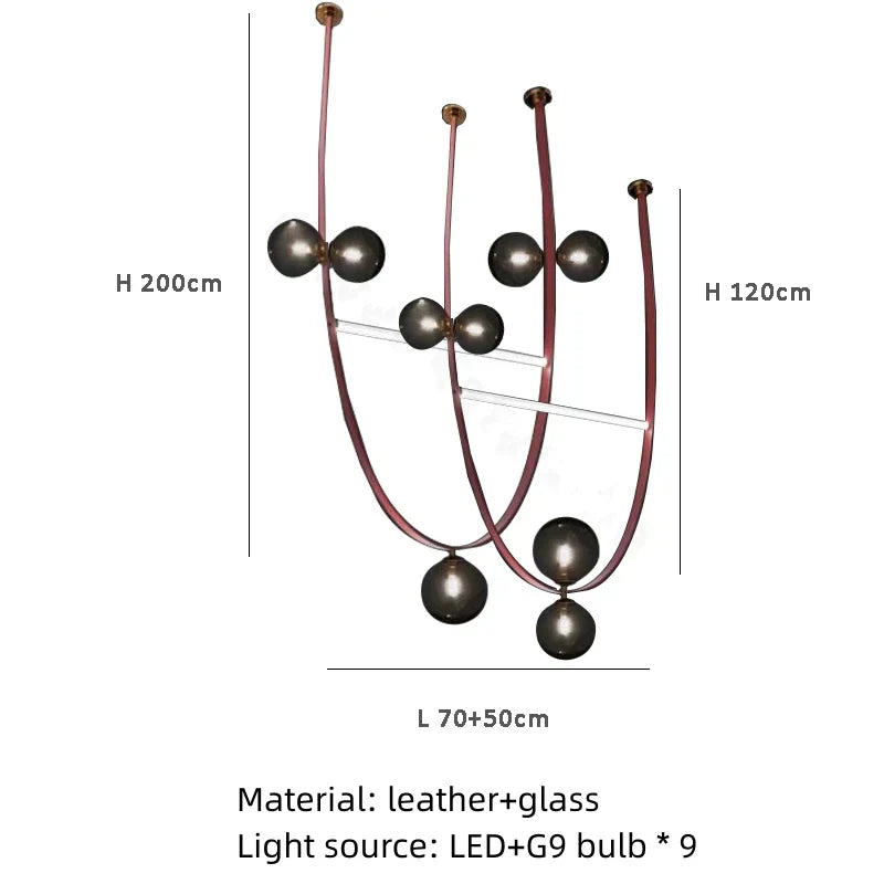 Decorbites™-Leder-Leuchter 2023 LED Minimalistisches Wohnraum-Dekorationsbeleuchtung für das Wohnzimmer