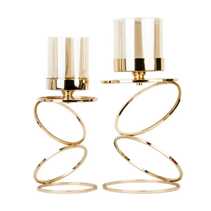 Decorbites™ Goldener Metallrahmen Glasleuchter - Hochzeitszentertische & Heimdekoration