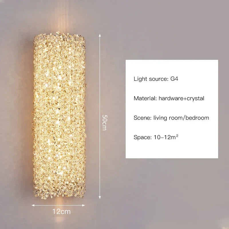 DecorBites™ Crystal Wall Lights Sconce for Bedroom Foyer Bedside Aisle.