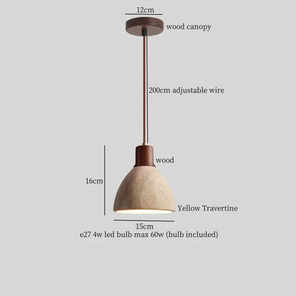 Decorbites™ LED Gelbe Travertin-Stein-Hängeleuchten | Wabi Sabi Vintage Hängelampe