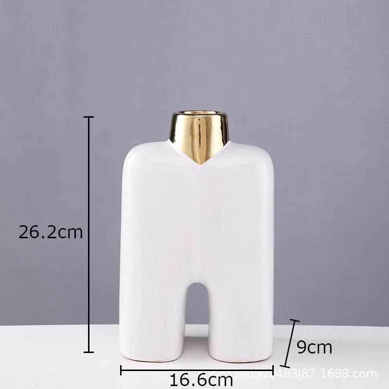 Gold Ceramic Desk Vase