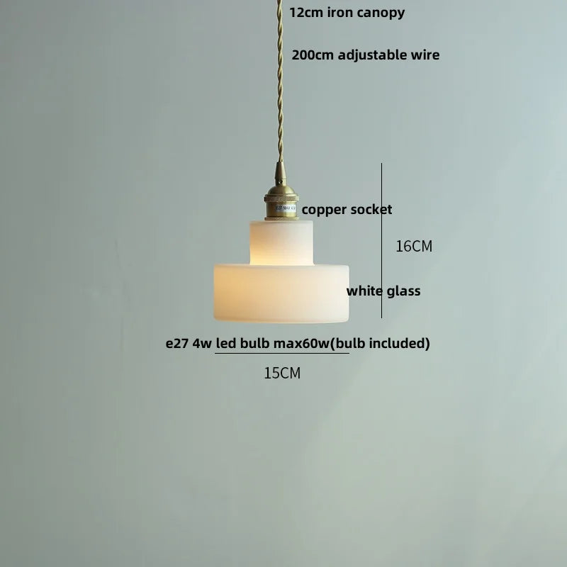 DecorBites™ Green Glass LED Pendant Lights, Adjustable Nordic Modern Hang Lamp for Bedroom, Kitchen, Hotel