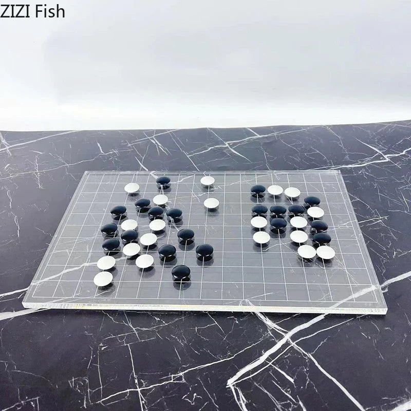 Decorbites™ Geometrisches Schach-Set - Minimalistisches Schachbrett & Figuren für entspannte Partien