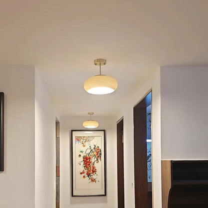 DecorBites™ Glass Copper LED Ceiling Light Fixture for Home Decor Porch Hallway Room