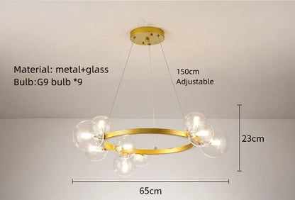 Decorbites™ Glasleuchter G9 Hängeleuchte für Wohnzimmer- und Schlafzimmerdekoration