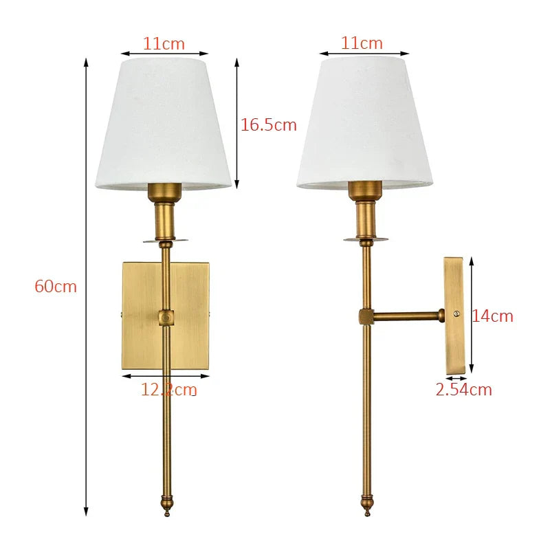 Decorbites™ Amerikanische Stoff-Wandlampe für Esszimmer, Wohnzimmer, Schlafzimmer, Badezimmer, Hotel, Treppe, Spiegel