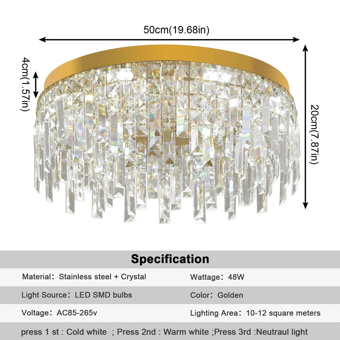 Decorbites™ Kristall-Deckenleuchter: Moderne LED-Runde Pendelleuchte für luxuriöse Wohnraumausstattung