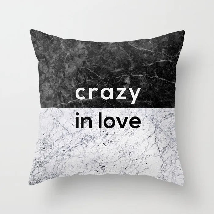 Decorbites™ Grauer Marmor Schwarzer Achat Kissenbezug für Heim-Sofadecoration und Stühle