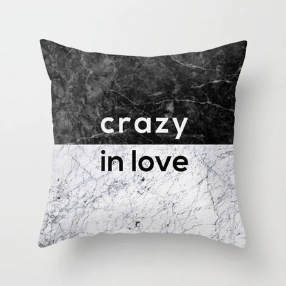Decorbites™ Grauer Marmor Schwarzer Achat Kissenbezug für Heim-Sofadecoration und Stühle