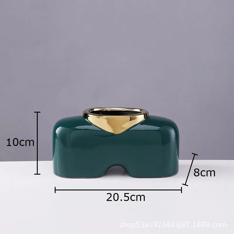 Gold Ceramic Desk Vase