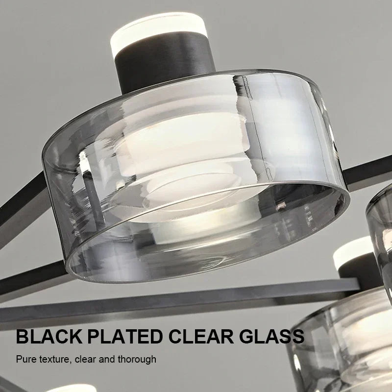 Decorbites™ Glas-LED-Kronleuchter: Modernes minimalistisches Kupfer-Pendant-Licht für Wohnzimmer und Schlafzimmer