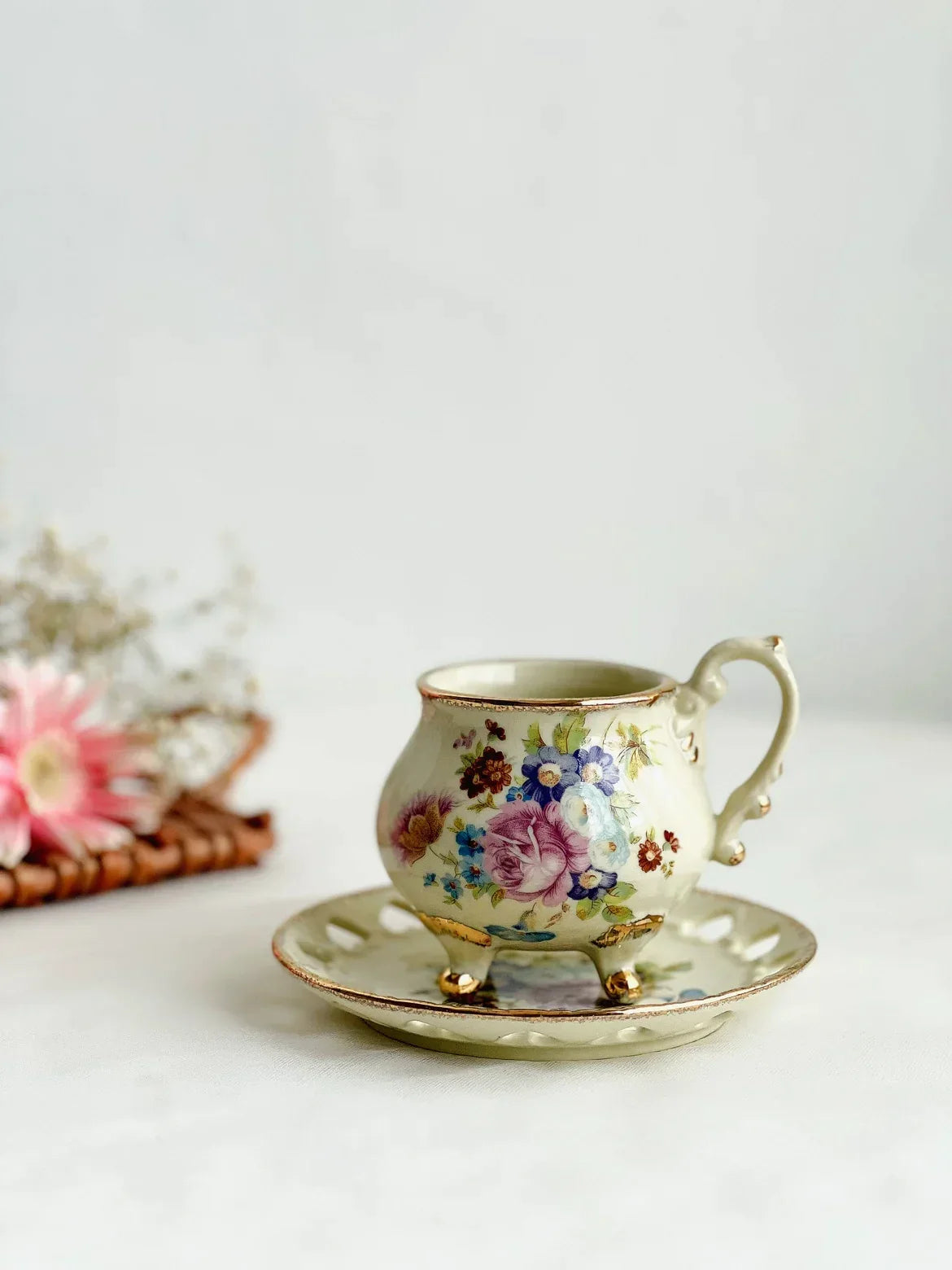 Decorbites™ Court Style Latte- & Cappuccino-Tassen-Set mit Untertasse, Teetassen-Set