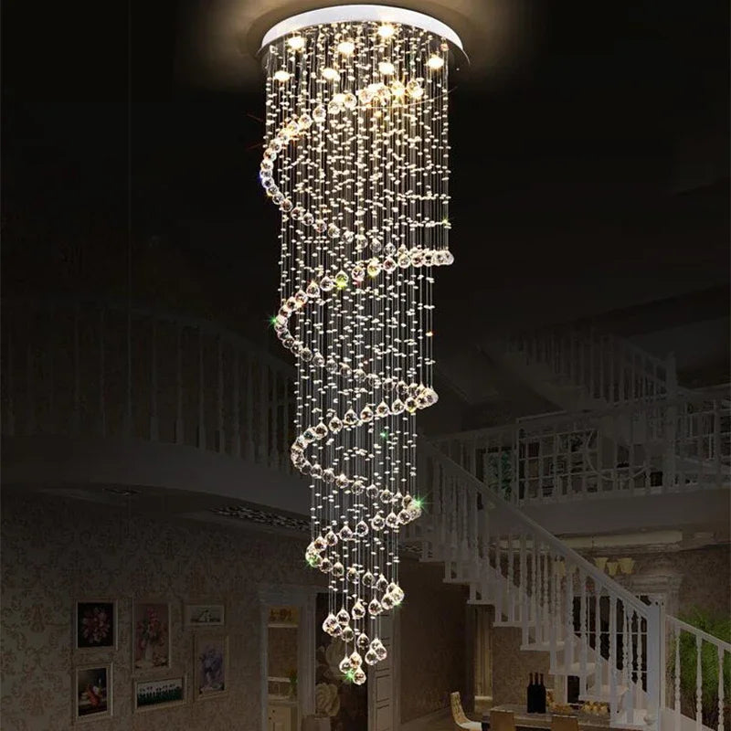 Decorbites™ Große Spiralkristall-Leuchter-Beleuchtungskörper für Treppenhaus