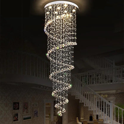 Decorbites™ Große Spiralkristall-Leuchter-Beleuchtungskörper für Treppenhaus